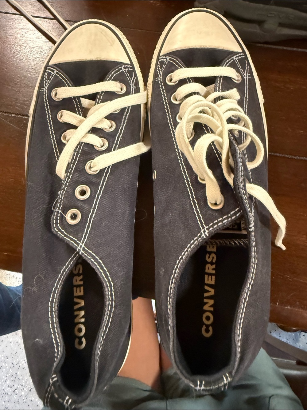 Converse navy Canvas Low Top Sneakers with Cream Accents